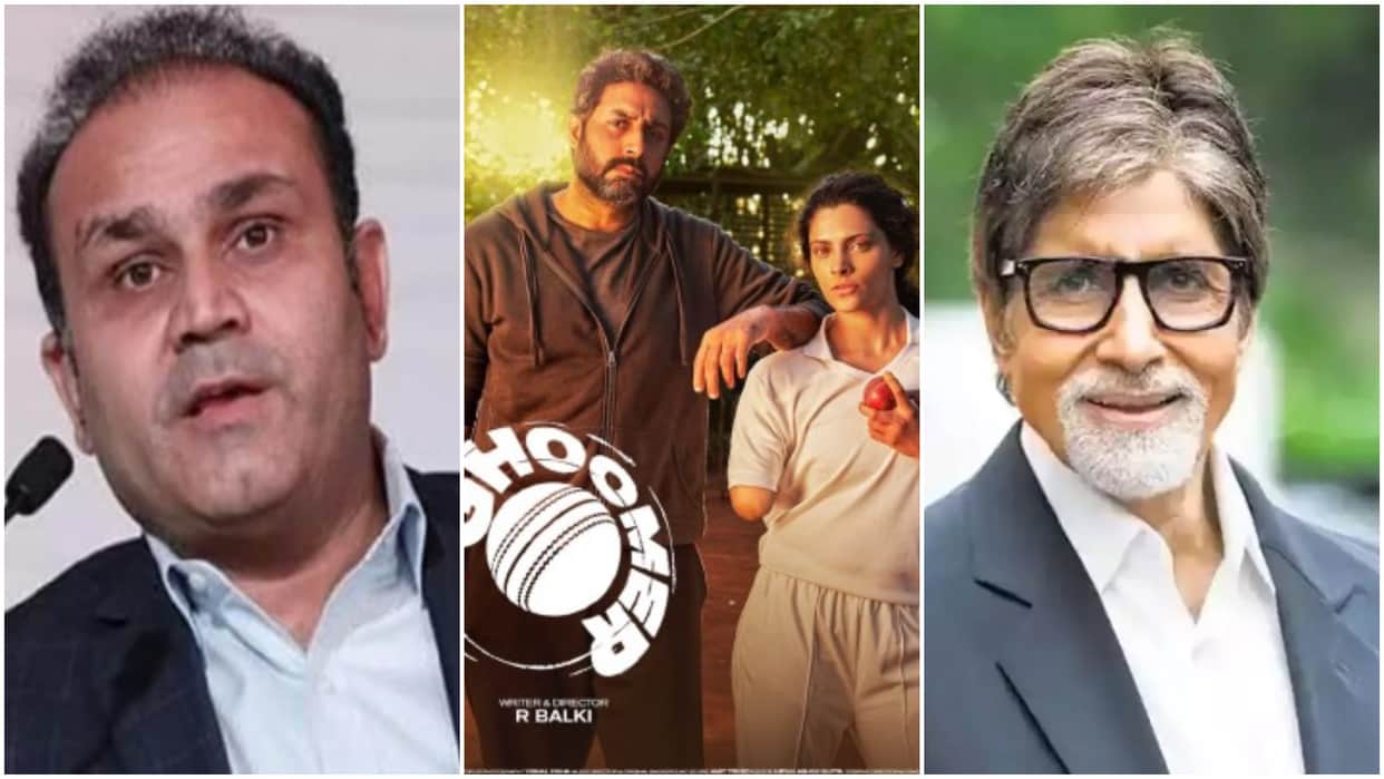 Virender Sehwag praised Abhishek Bachchan film Ghoomar Amitabh Bachchan shared video on Instagram