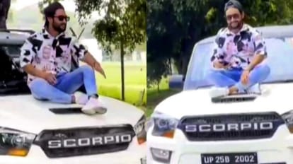 Man Do Stunt On Scorpio Car Police Issued Challan In Bareilly