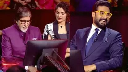 KBC 15: होस्ट बनते ही अभिषेक ने किया नियम में बदलाव, हॉट सीट पर बैठे बिग बी से पूछा यह सवाल KBC 15 Ghoomar Actor Abhishek Bachchan Changed the Rules Asked questions to Amitabh bachchan