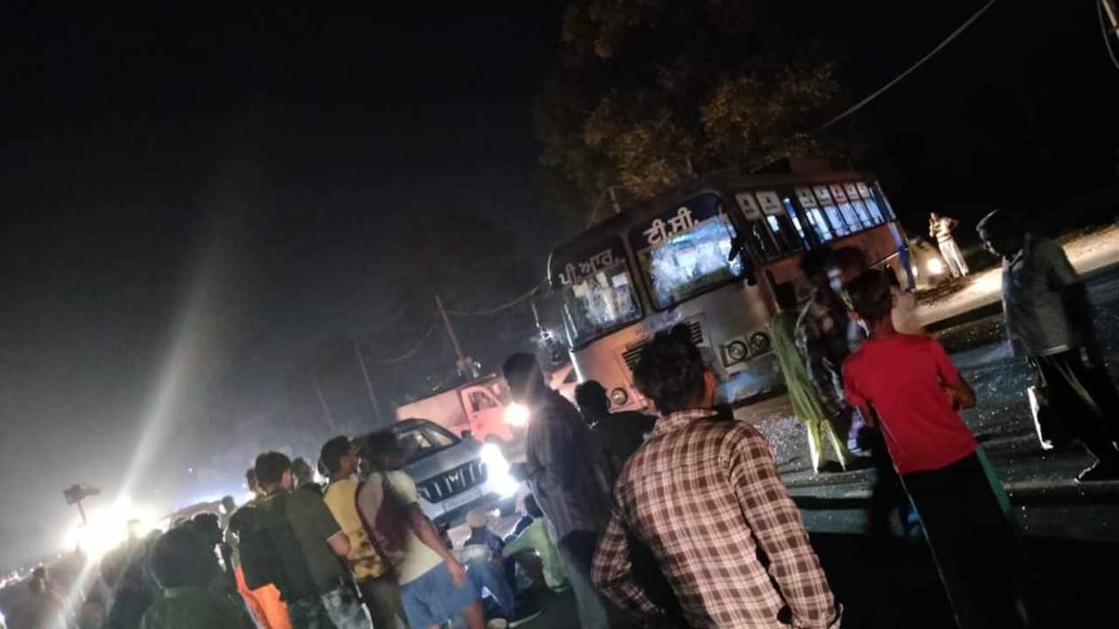 PRTC bus vandalized in Bathinda of Punjab