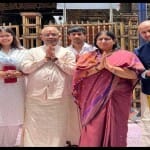 सपरिवार माता पद्मावती देवी का दर्शन करने पहुंचे मंत्री नंदी।