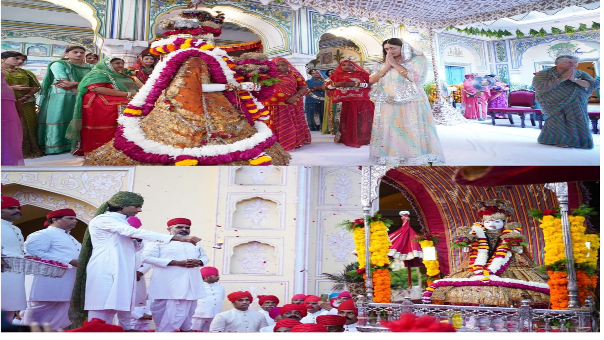 Jaipur Former royal family member Padmanabh Singh worshiped Teej Mata see exclusive photos