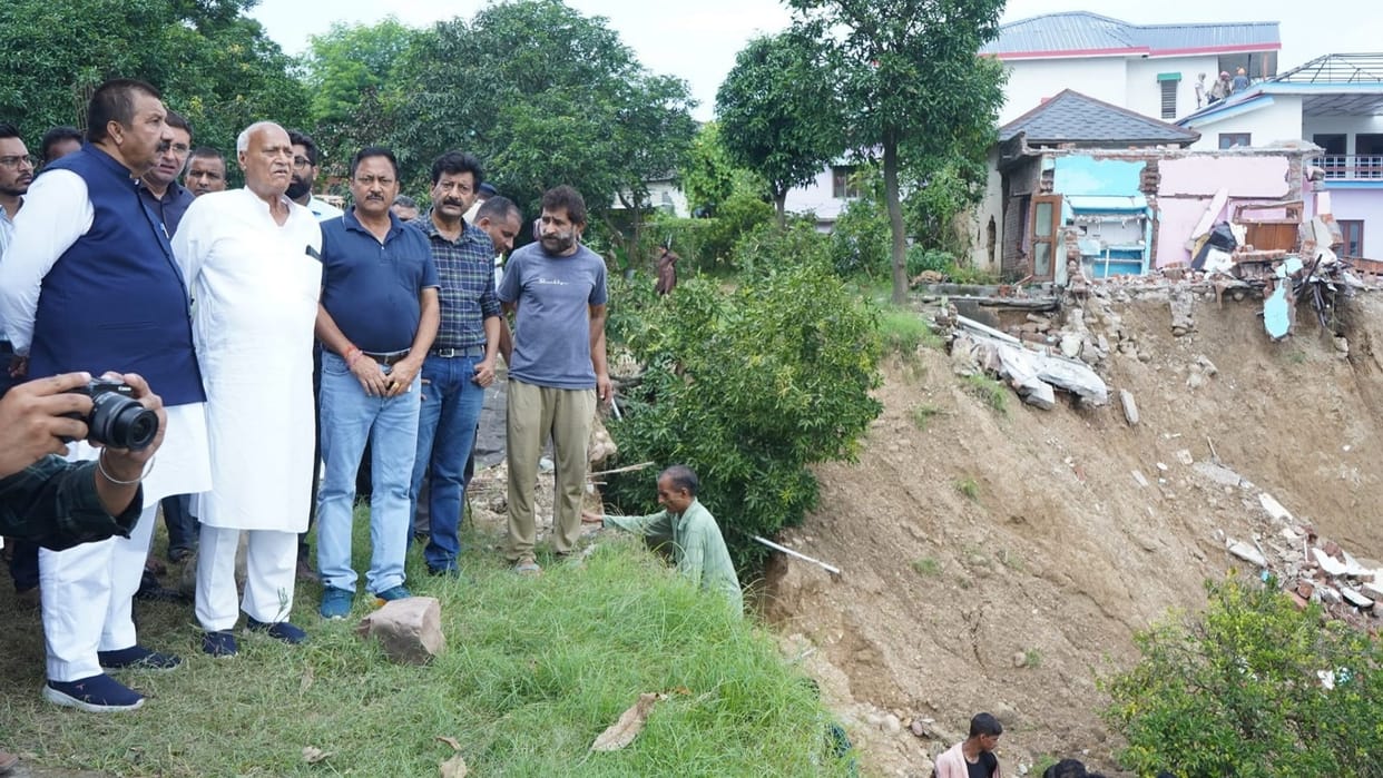 Deputy CM Mukesh Agnihotri Take Stock Of The Devastation Caused By Heavy Rains And Floods In Nurpur Kangra