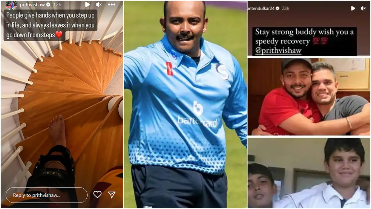 Injured Prithvi Shaw expressed his pain through cryptic Post, Arjun Tendulkar replied brother Stay strong