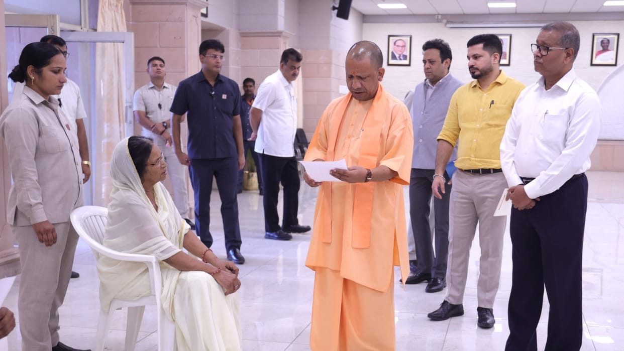 CM Yogi Adityanath in janta Darbar in Lucknow.