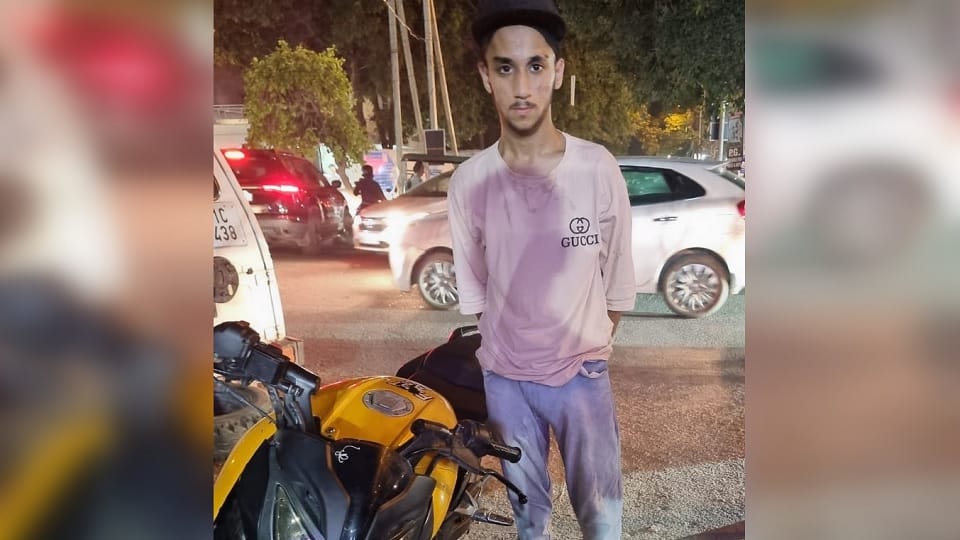 Police arrested a young man who stunted bike near the picket