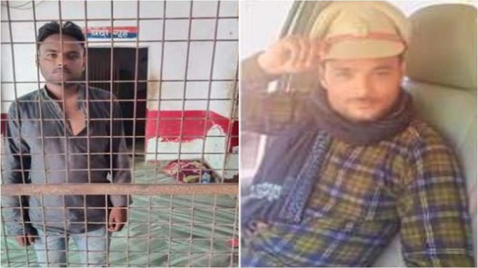 young man wearing cap of sub inspector found it expensive to photograph