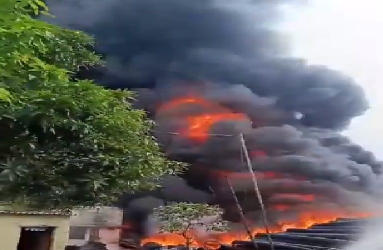 Fire in factory at nilothi village delhi