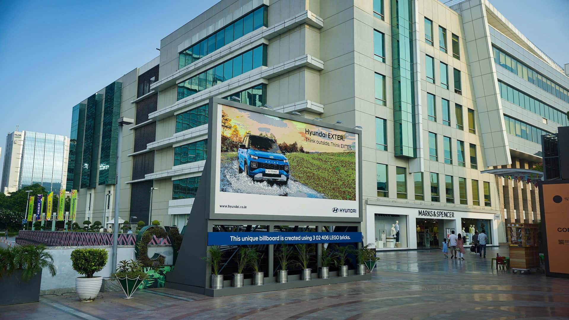 Hyundai Motor India installs country's largest outdoor installation for Exter made of LEGO bricks