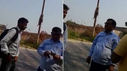 UP: कानूनगो का रिश्वत लेते वीडियो वायरल, किसान से वरासत के नाम पर 1500 रुपये मांगे, विभागीय कार्रवाई शुरू Video of lawmen taking bribe goes viral, demands 1500 rupees from farmer, departmental action initiated