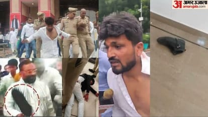 UP: चोटी-तिलक देख भड़क गए थे समर्थक...उसके मुंह पर थूका; स्वामी प्रसाद पर जूता फेंकने वाले युवक के भाई का आरोप filed complaint in police station brother of youth Akash saini who threw shoes at SP leader Swami Prasad