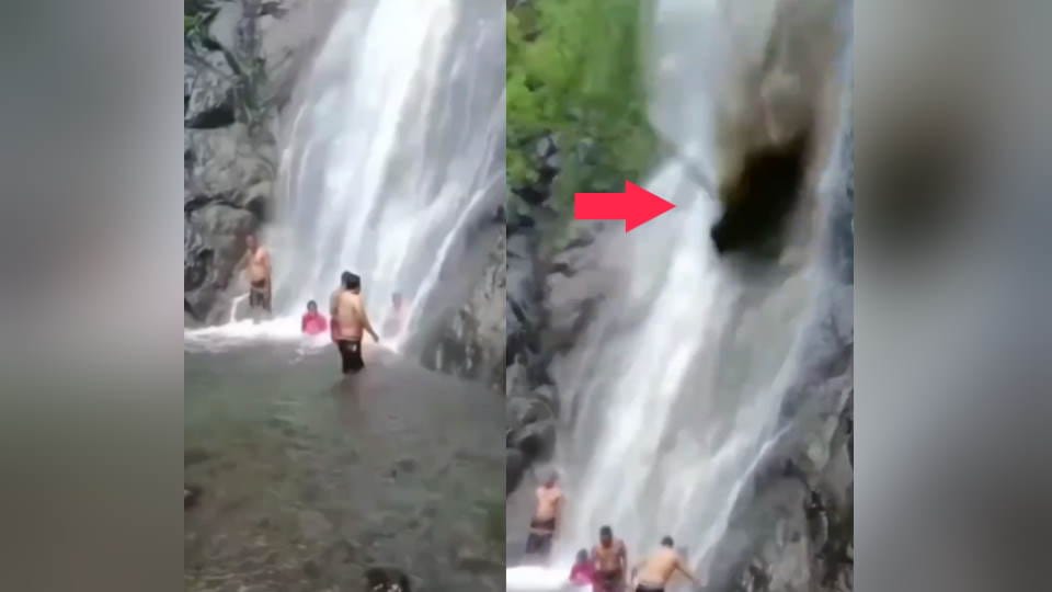 Chamoli Police Shared Landslide Video to Avoid bathing in springs in mountains during rainy season