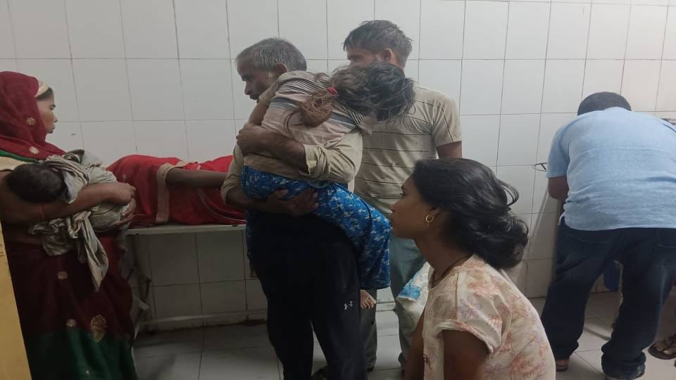 Five people were injured after being buried under debris of wall collapse during rain in Mainpuri