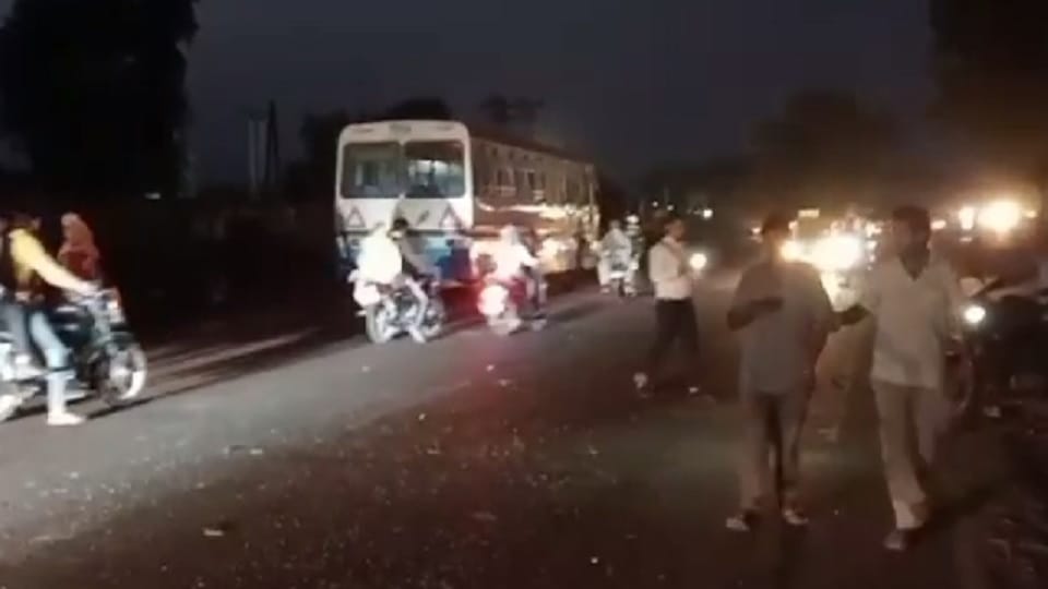 Accident near Sirsa Air Force station: roadways bus and car collided, car driver died