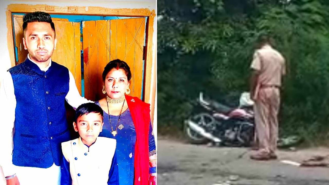 Husband wife and son died in road accident in Haryana