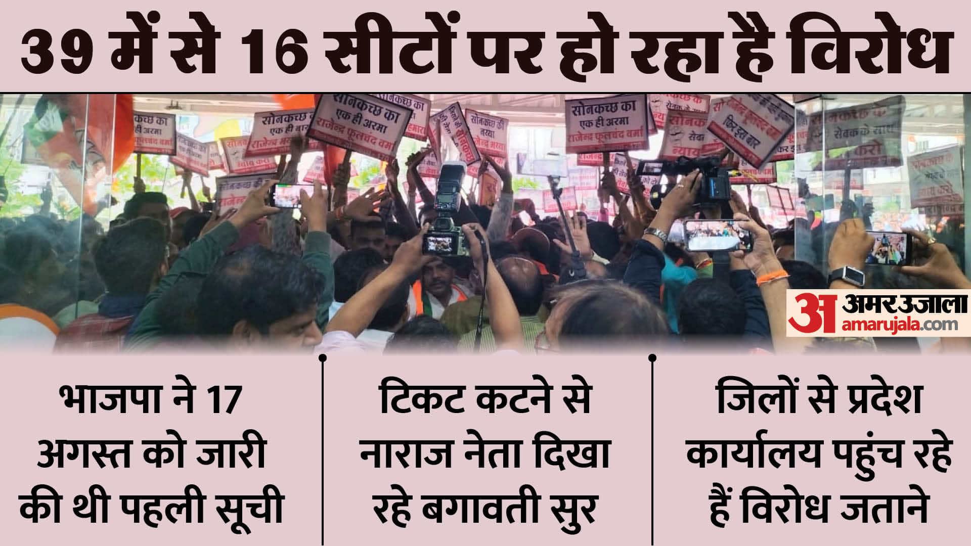 भाजपा के प्रत्याशियों का विरोध हो रहा है।