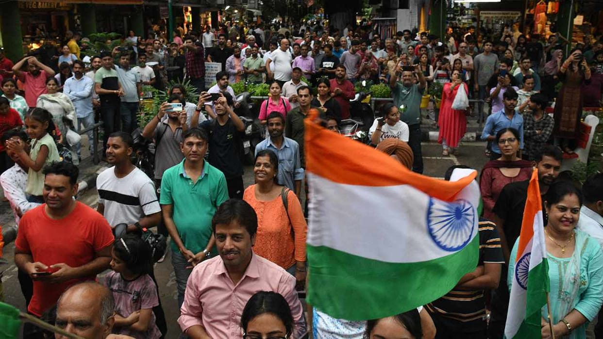 Students express happiness in Chandigarh on the success of Chandrayaan 3