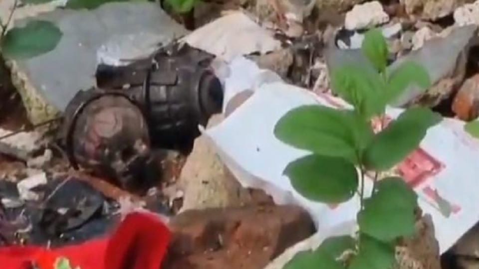 Four hand grenades found in a pile of garbage in Jhansi Nagra Haat ground