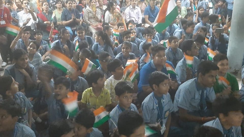 Slogans Bharat Mata Ki Jai were raised Moradabad as soon as Chandrayaan landed