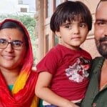 मीना बिश्नोई अपनी बेटियों और पति के साथ।