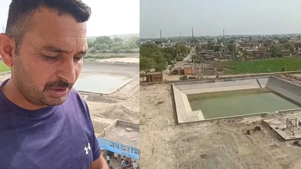 Water crisis deepened in Bhirdana village of Ratia, four villagers climbed water tank