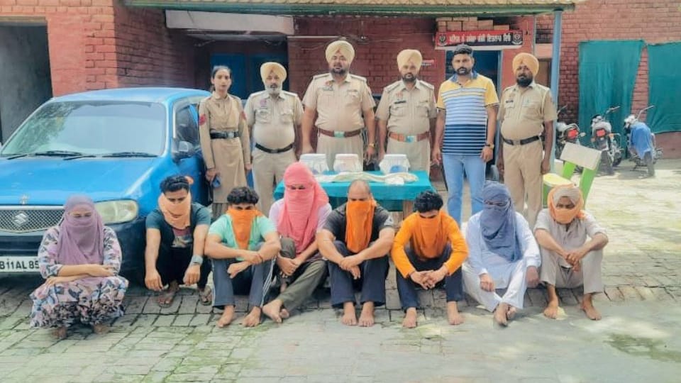 Moga police arrested eight gang members of blackmailing and looting