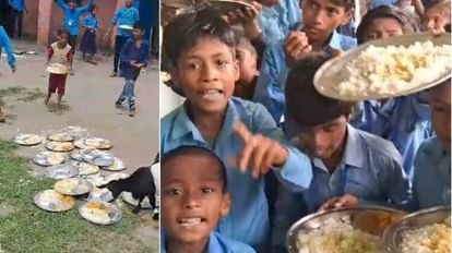 Students threw food plate due to presence of rat excreta in mid-day meal in Bettiah; video went viral