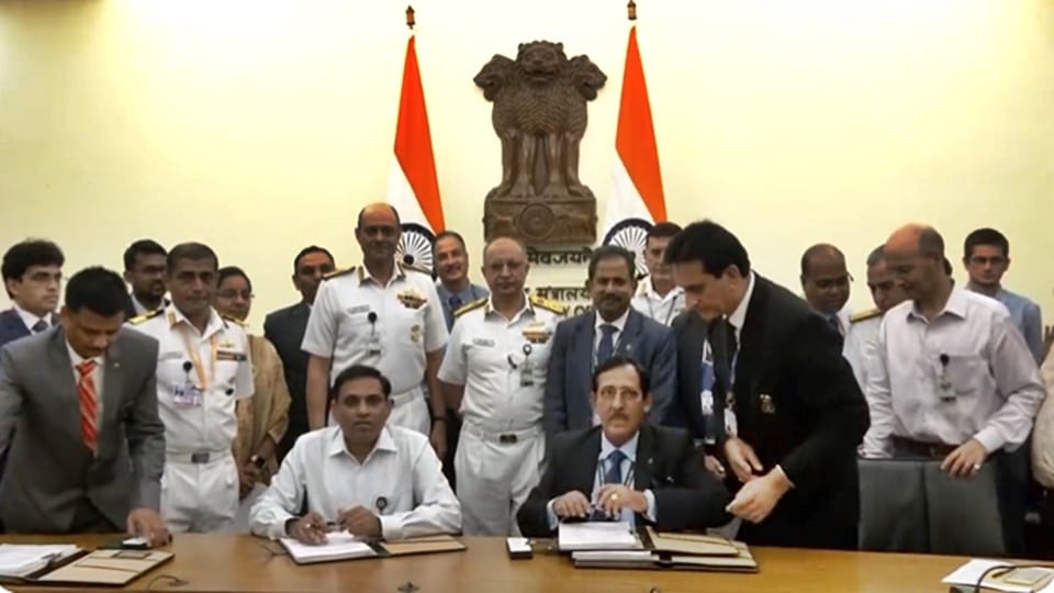 Defence Ministry signed a contract with HSL Visakhapatnam for the acquisition of five FSS for the Indian Navy
