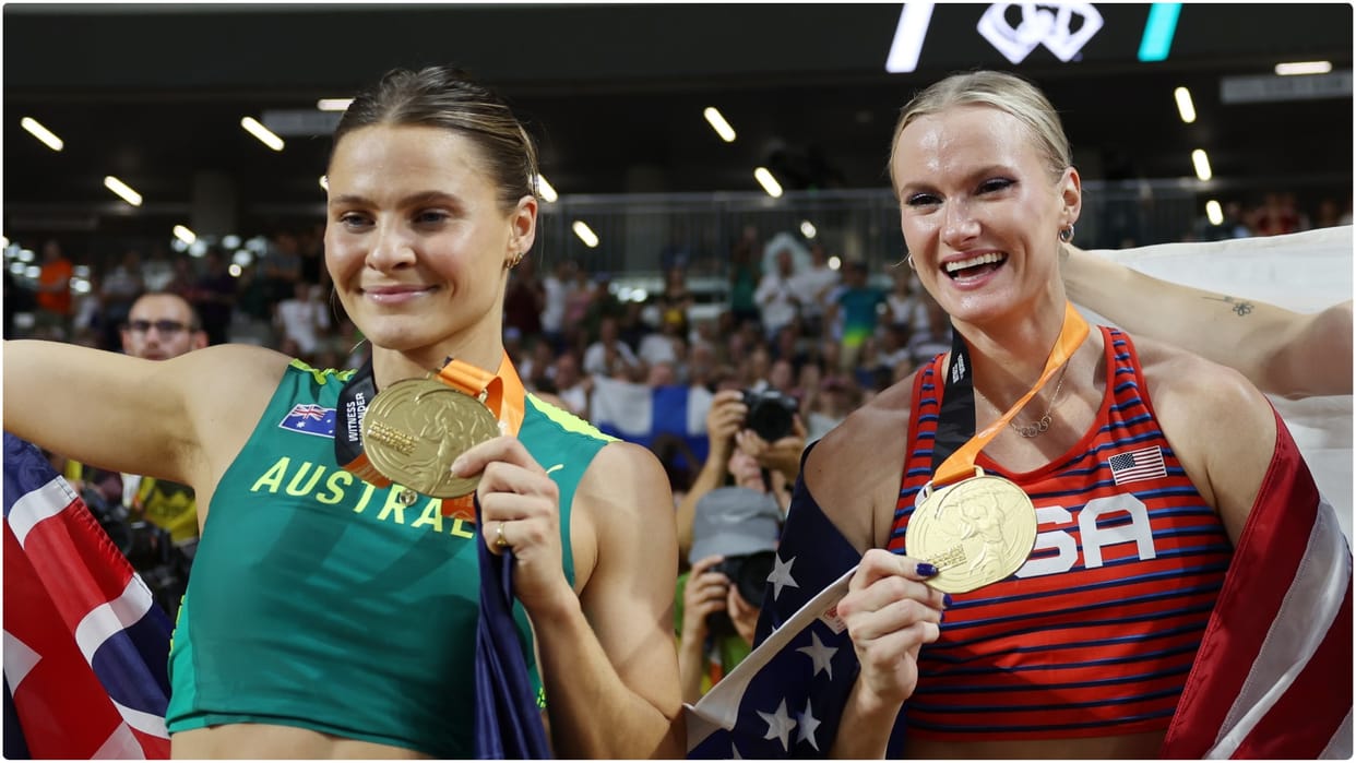 World Athletics Championships 2023 Katie Moon and Nina Kennedy in Women’s Pole Vault Final