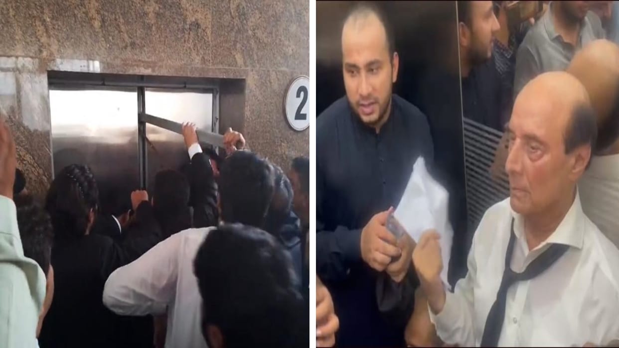 Imran Khan's counsel Khosa among 17 people rescued from malfunctioning high court elevator in Pakistan