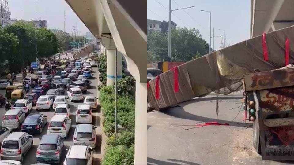 iron ring fell on the middle of the road in Noida Sector 59