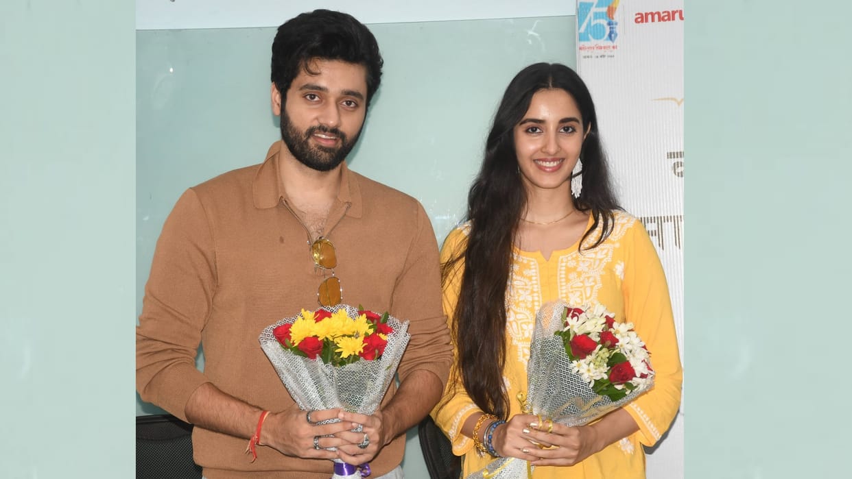 Gadar 2 actors in Amar Ujala Office in Lucknow.