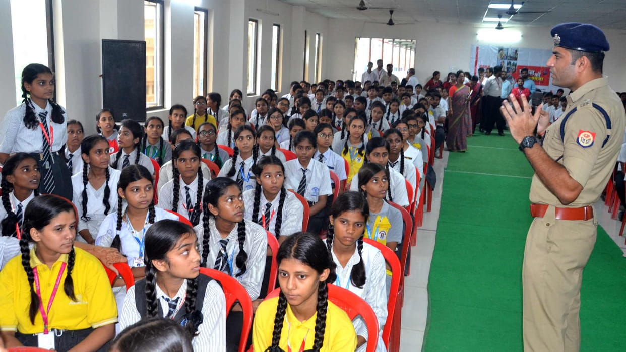 Police school organized by Amar Ujala Foundation at Stepping Stone School