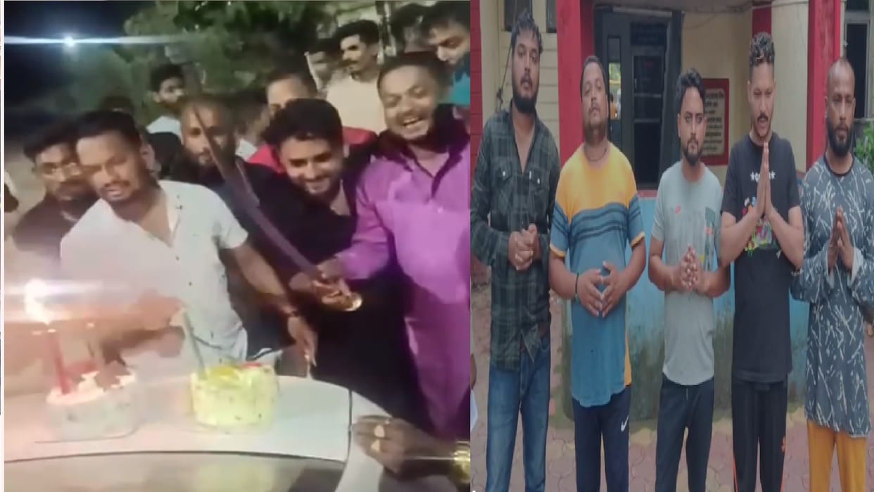 Raipur: Cake cut with sword on road; police arrested accused