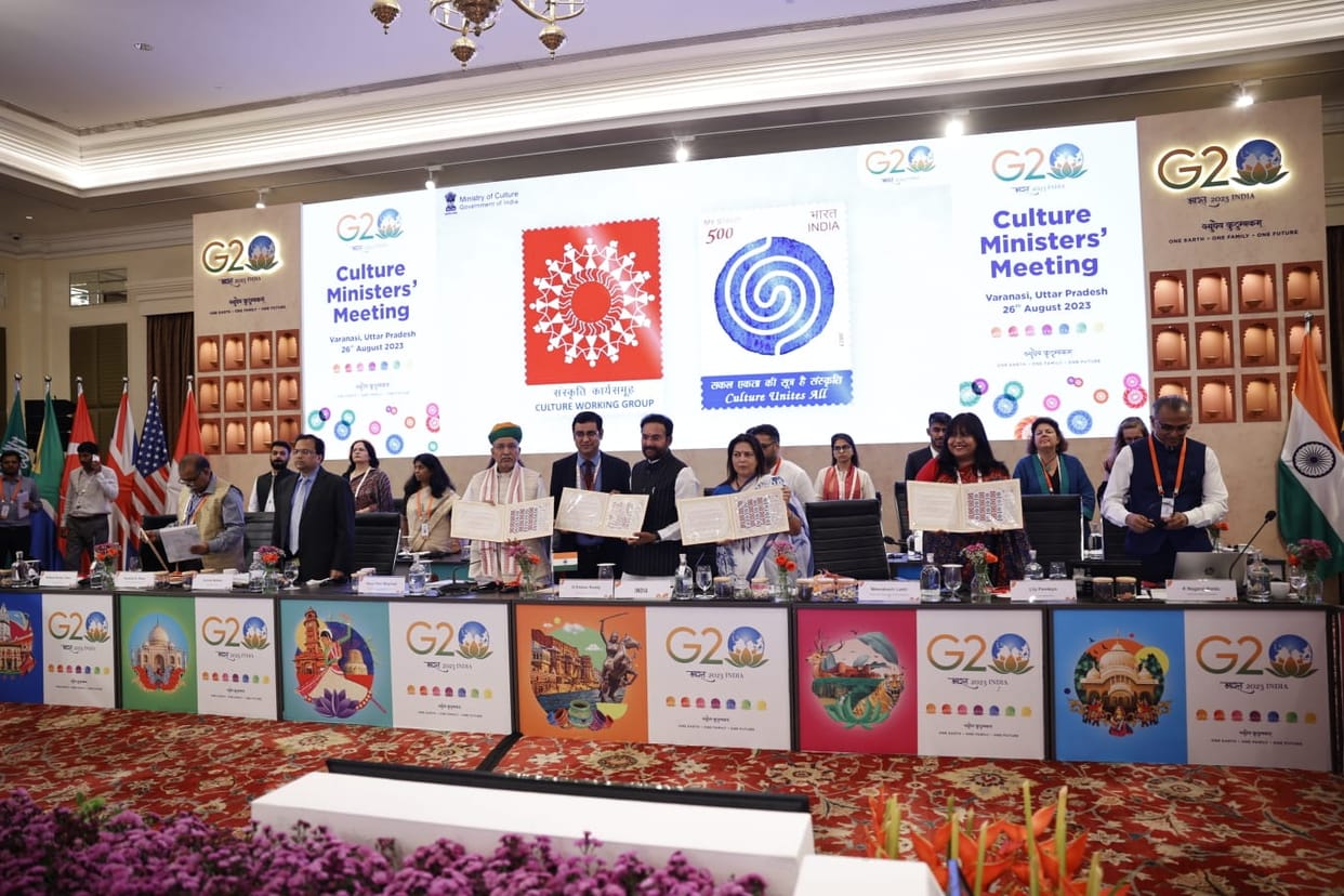 G20 Summit Postage stamp issued on Culture Working Group in Varanasi