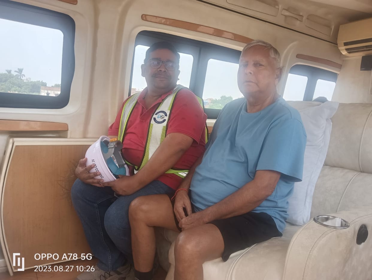 Bihar News: Lalu Yadav reached Ganga Diyara by steamer, inspected the bridge; Raghopur Diyara, Tejashwi Yadav
