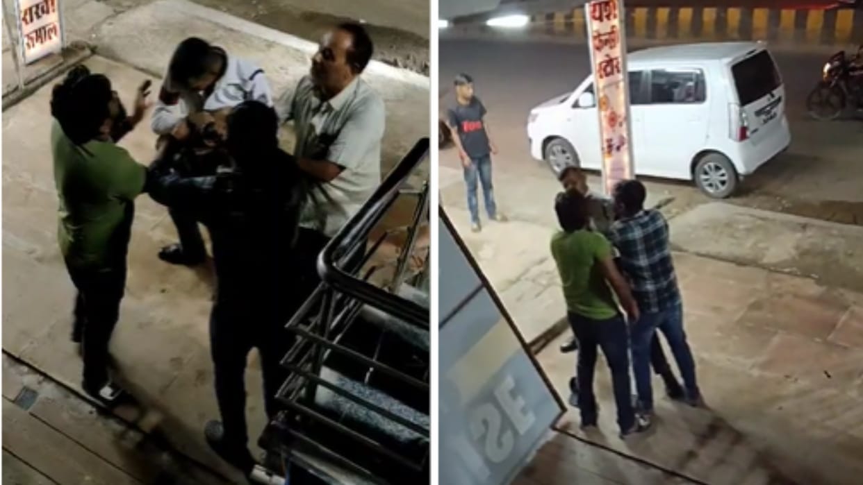 Damoh News: Two youths beat up a policeman in Damoh, video went viral on social media