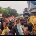 ED कार्यालय रायपुर में प्रदर्शन करते कांग्रेसी