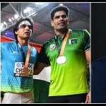 नीरज चोपड़ा और अरशद नदीम (बाएं), वसीम अकरम (दाएं)