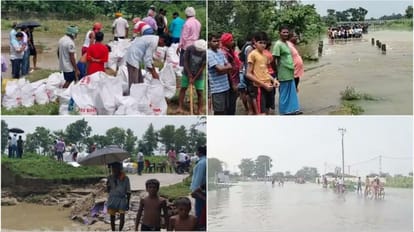 Bihar Flood: बेतिया में 15 गांवों के आठ सौ घरों में बाढ़ का पानी घुसा, दर्जनों एप्रोच पथ टूटे; एक मजदूर की मौत Flood water entered eight hundred houses in 15 villages, dozens of approach roads were broken in Bettiah