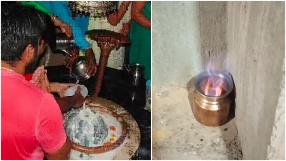 Fire started coming out of the pot during worship in Shiva temple Kasganj