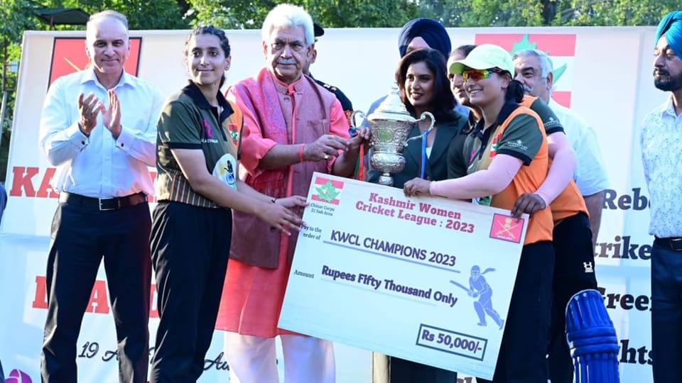 kashmir woman cricket league: lg manoj sinha said despite obstacles young girls of jammu kashmir shining in ev
