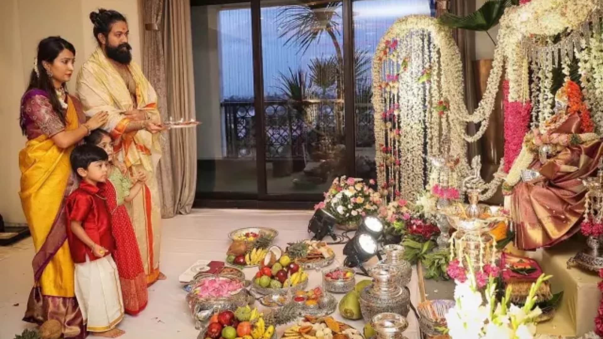 Ramayan Actor Yash Radhika Pandit Celebrate Varamahalakshmi Puja with family read full details inside