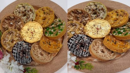 Ghevar of different flavors is being sold in Agra on Raksha Bandhan