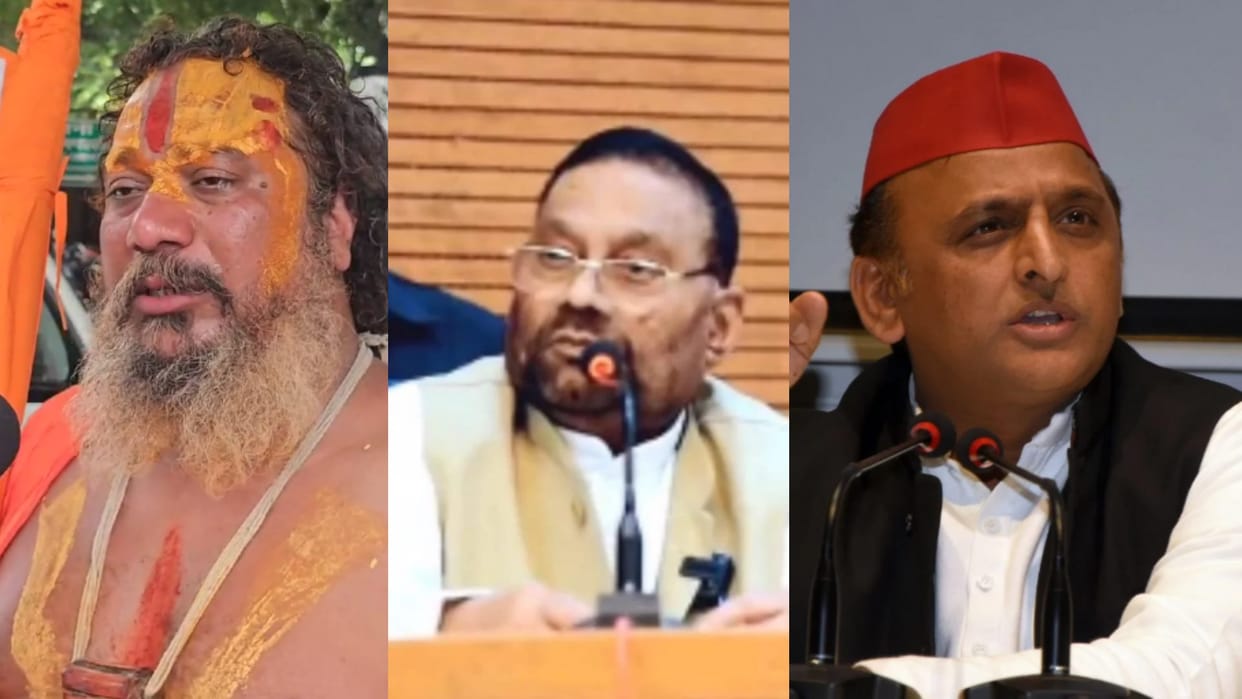 Mahant Paramhans comes to Lucknow to complain about Swami Prasad Maurya.