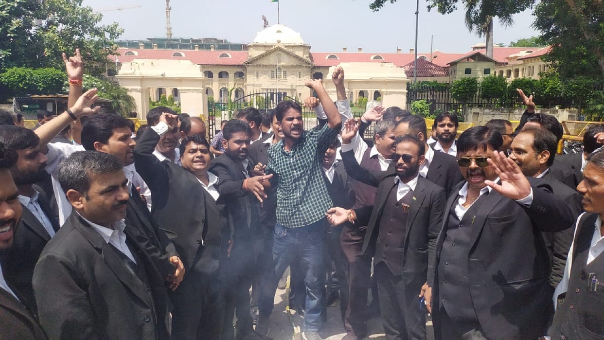 Advocate abstained from judicial work in protest against Hapur incident, expressed displeasure by burning effi