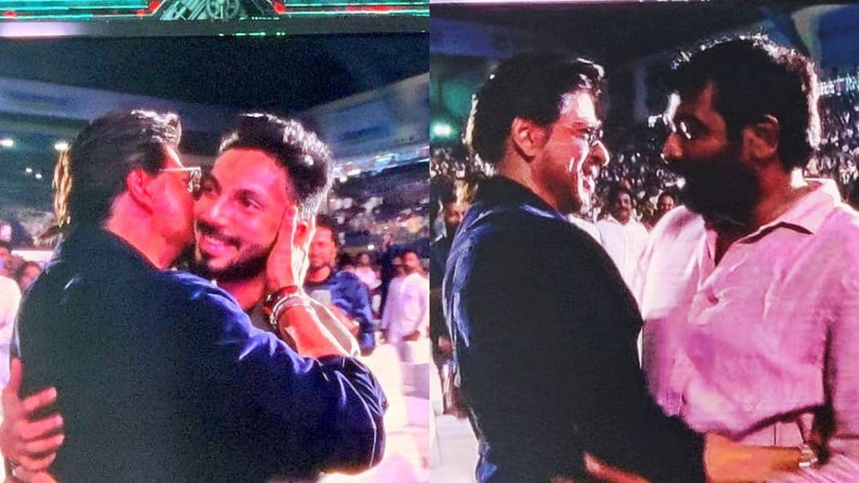 jawan audio launch event shahrukh khan grand entry Actor greets Vijay sethupathi anirudh