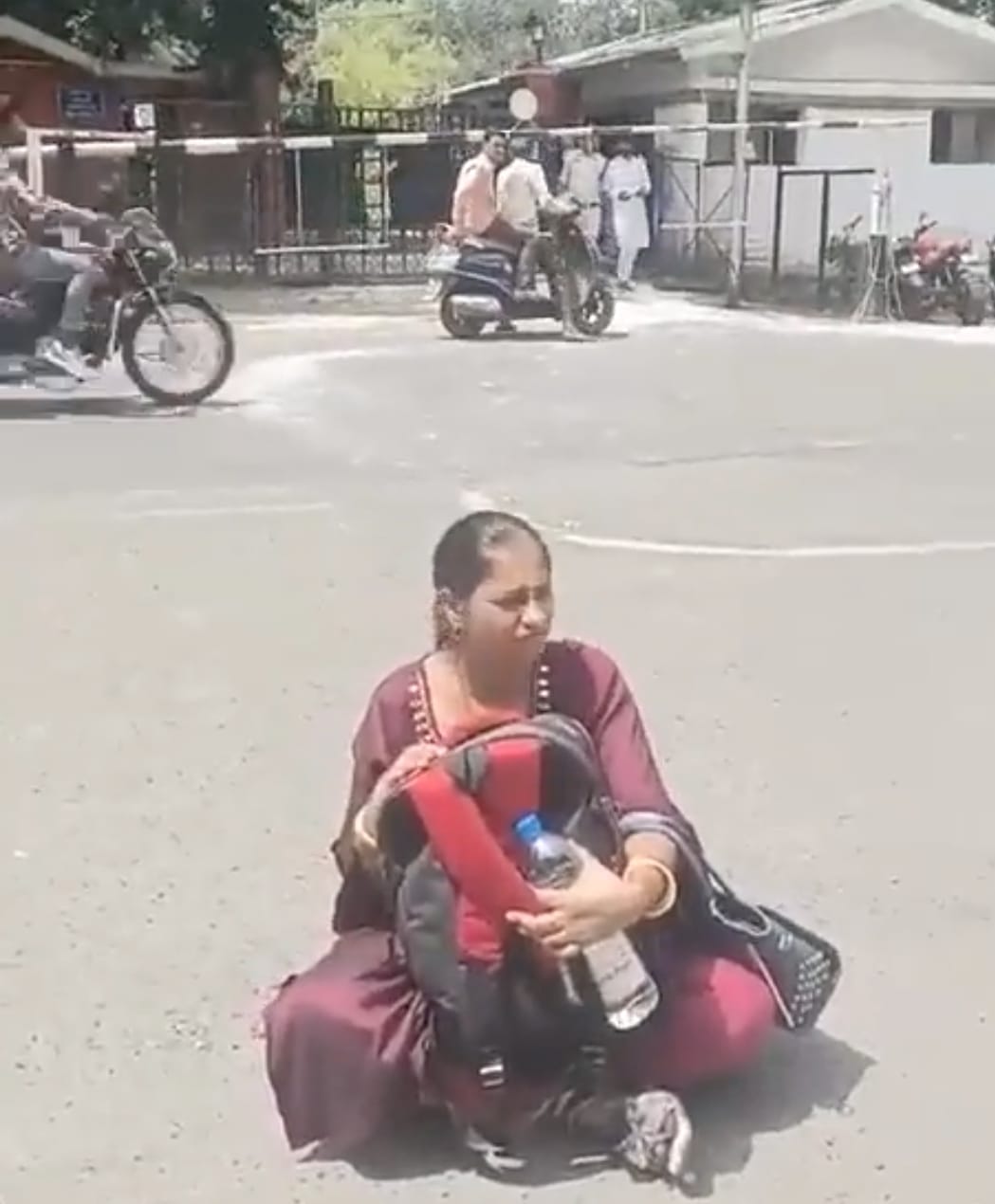 50% commission: Alleging that PWD officials stopped payment, the contractor along with his wife sat on a dharn