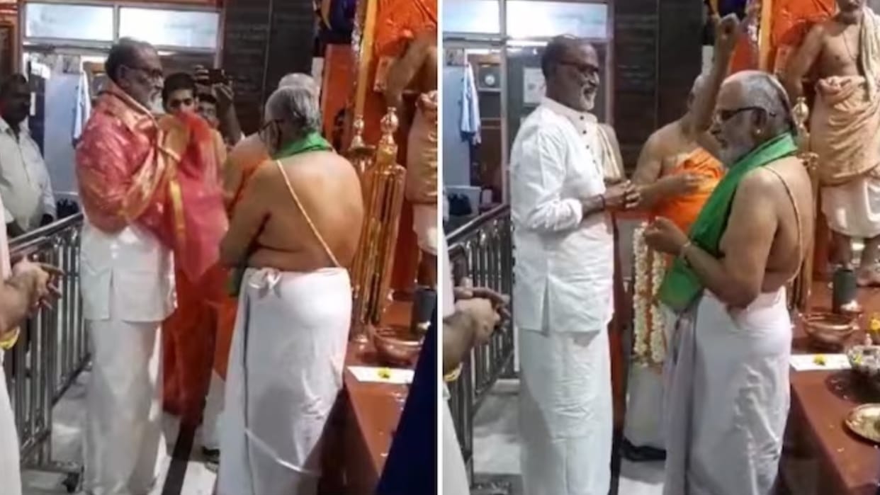 Rajinikanth visits Raghavendra temple in Bengaluru after Jailer success after bus Depot photos gets viral