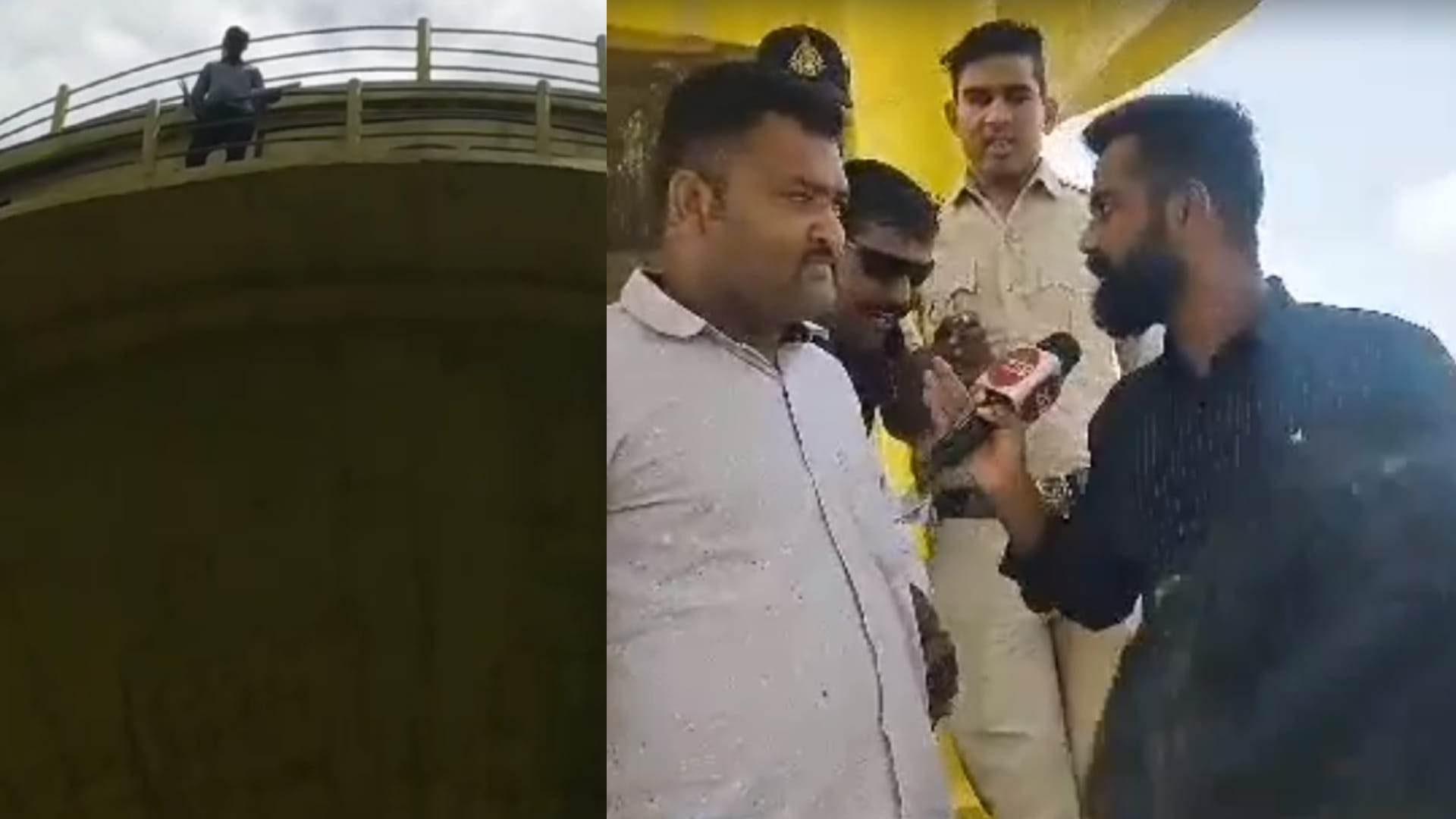 राजगढ़ में युवक पानी की टंकी पर चढ़ा। पुलिस ने उतारा।